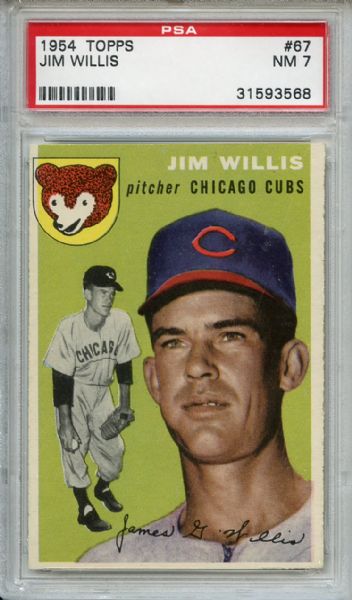 1954 Topps 67 Jim Willis PSA NM 7