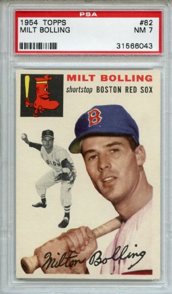 1954 Topps 82 Milt Bolling PSA NM 7