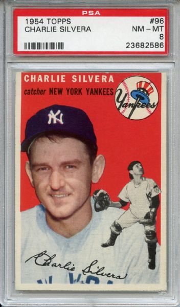 1954 Topps 96 Charlie Silvera PSA NM-MT 8