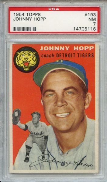 1954 Topps 193 Johnny Hopp PSA NM 7