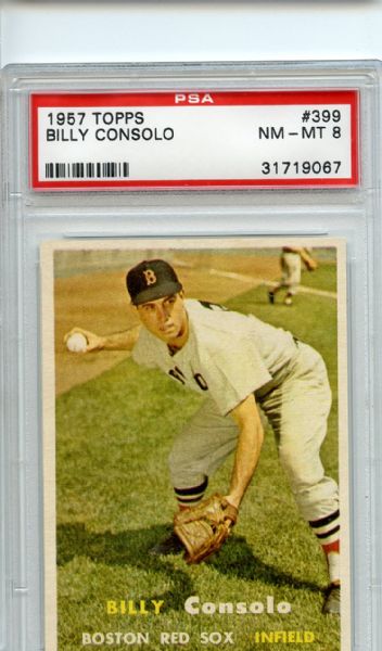 1957 Topps 399 Billy Consolo PSA NM-MT 8