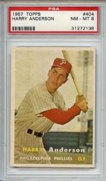 1957 Topps 404 Harry Anderson PSA NM-MT 8