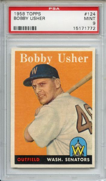 1958 Topps 124 Bobby Usher PSA MINT 9