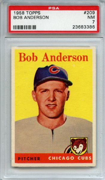 1958 Topps 209 Bob Anderson PSA NM 7