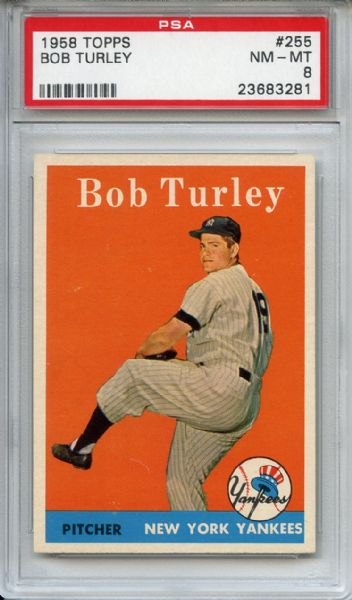 1958 Topps 255 Bob Turley PSA NM-MT 8