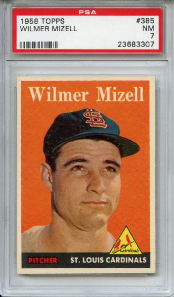 1958 Topps 385 Wilmer Mizell PSA NM 7