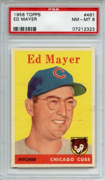 1958 Topps 461 Ed Mayer PSA NM-MT 8