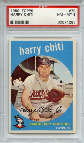 1959 Topps 79 Harry Chiti PSA NM-MT 8