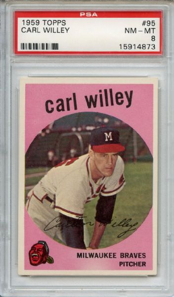 1959 Topps 95 Carl Willey PSA NM-MT 8