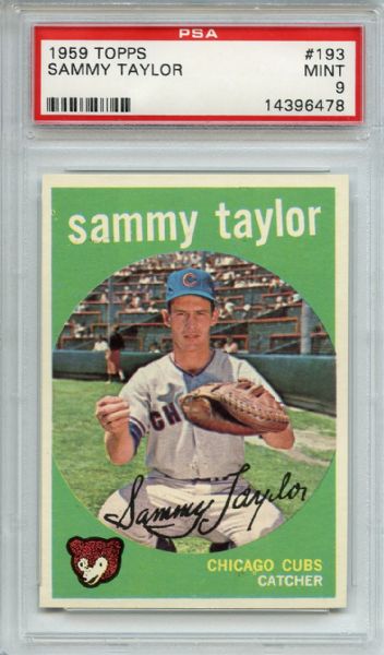 1959 Topps 193 Sammy Taylor PSA MINT 9