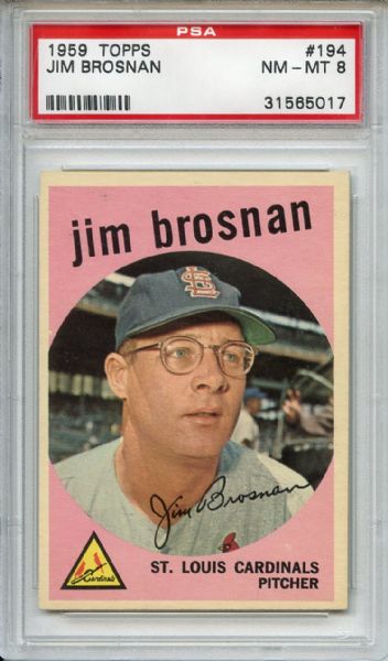 1959 Topps 194 Jim Brosnan PSA NM-MT 8