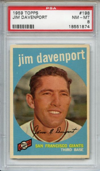1959 Topps 198 Jim Davenport PSA NM-MT 8