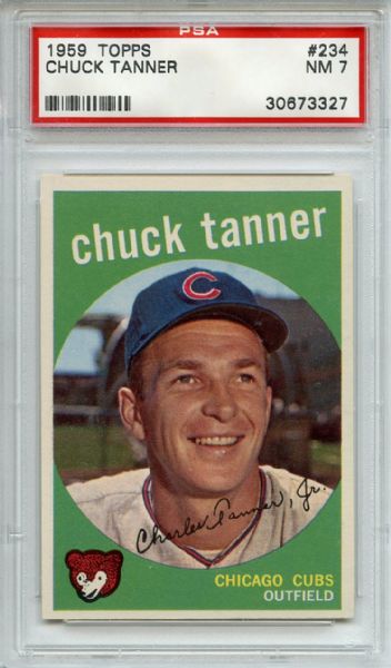 1959 Topps 234 Chuck Tanner White Back PSA NM 7