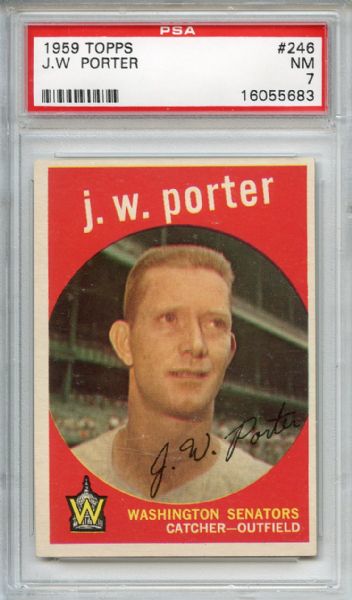 1959 Topps 246 J. W. Porter Gray Back PSA NM 7