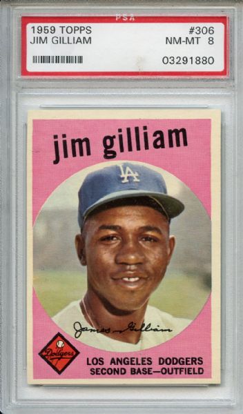 1959 Topps 306 Jim Gilliam PSA NM-MT 8