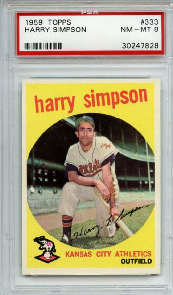 1959 Topps 333 Harry Simpson PSA NM-MT 8