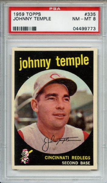 1959 Topps 335 Johnny Temple PSA NM-MT 8
