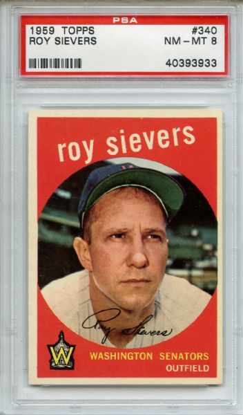 1959 Topps 340 Roy Sievers PSA NM-MT 8