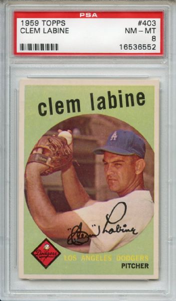 1959 Topps 403 Clem Labine PSA NM-MT 8