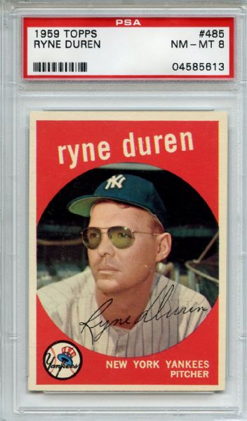1959 Topps 485 Ryne Duren PSA NM-MT 8
