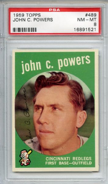 1959 Topps 489 John C. Powers PSA NM-MT 8