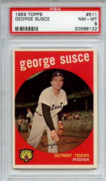 1959 Topps 511 George Susce PSA NM-MT 8