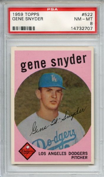 1959 Topps 522 Gene Snyder PSA NM-MT 8