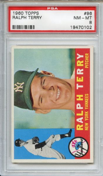 1960 Topps 96 Ralph Terry PSA NM-MT 8