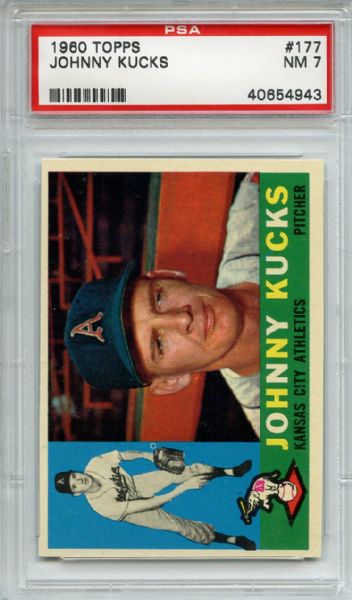 1960 Topps 177 Johnny Kucks PSA NM 7