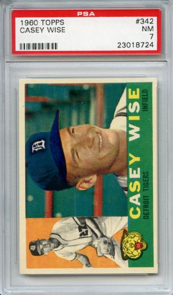 1960 Topps 342 Casey Wise PSA NM 7