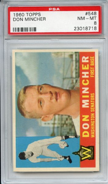 1960 Topps 548 Don Mincher PSA NM-MT 8