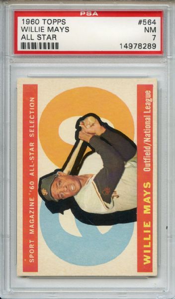 1960 Topps 564 Willie Mays All Star PSA NM 7