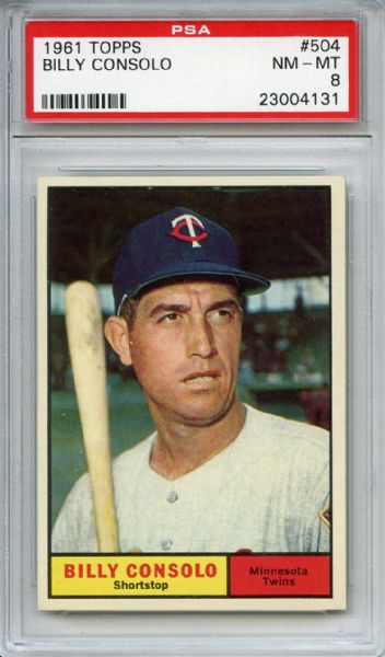 1961 Topps 504 Billy Consolo PSA NM-MT 8