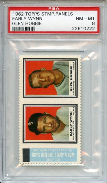 1962 Topps Stamp Panels Wynn Hobbie PSA NM-MT 8