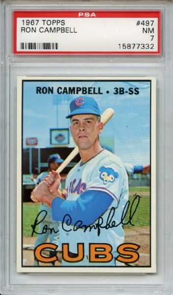 1967 Topps 497 Ron Campbell PSA NM 7
