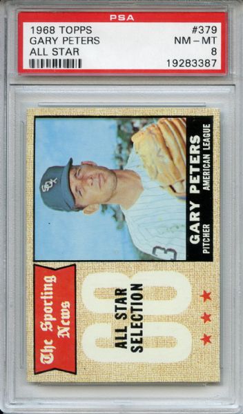 1968 Topps 379 Gary Peters All Star PSA NM-MT 8