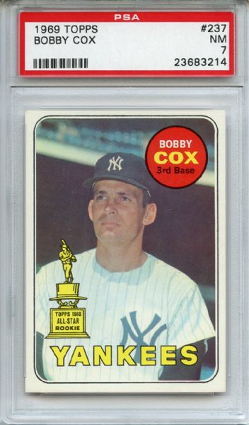 1969 Topps 237 Bobby Cox RC PSA NM 7