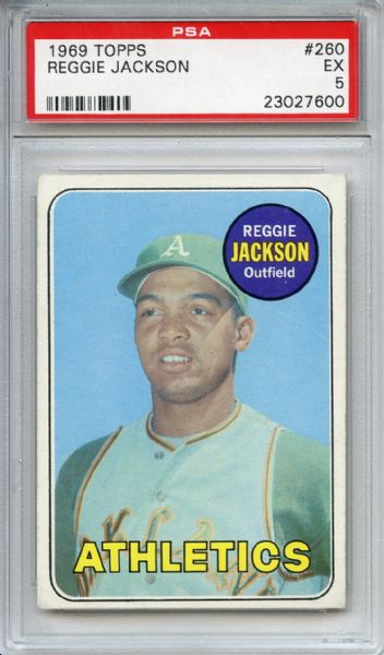 1969 Topps 260 Reggie Jackson RC PSA EX 5