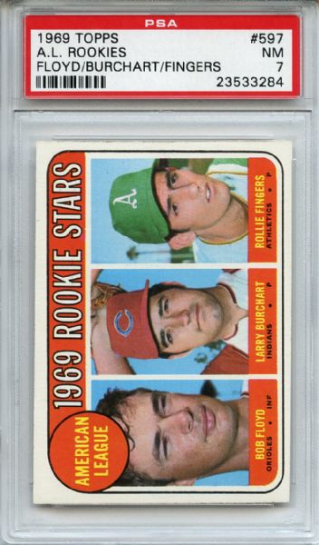 1969 Topps 597 Rollie Fingers RC PSA NM 7