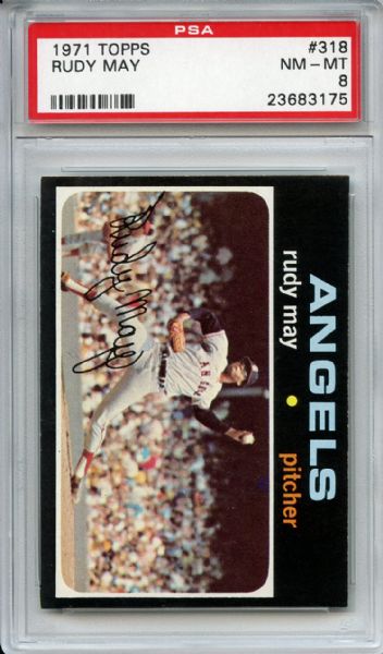 1971 Topps 318 Rudy May PSA NM-MT 8