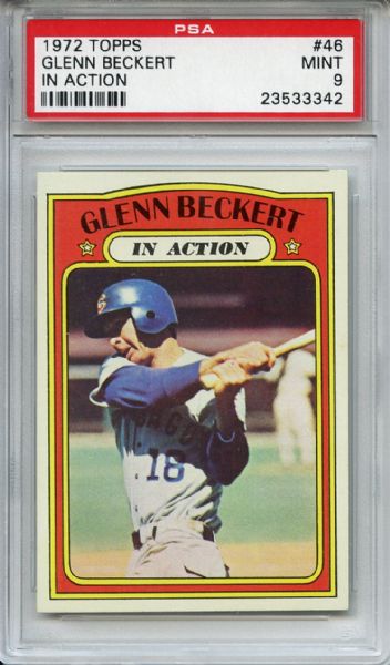 1972 Topps 46 Glenn Beckert In Action PSA MINT 9