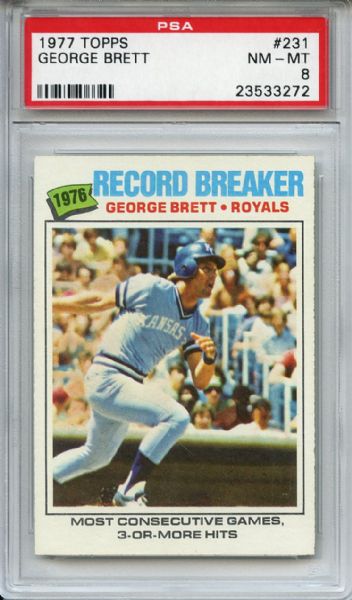 1977 Topps 231 George Brett Record Breaker PSA NM-MT 8