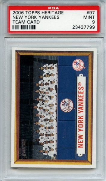 2006 Topps Heritage 97 New York Yankees Team PSA MINT 9