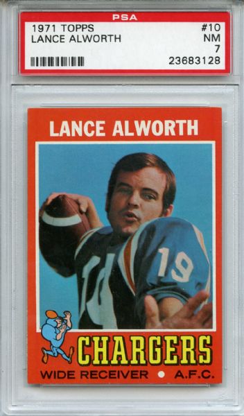 1971 Topps 10 Lance Alworth PSA NM 7