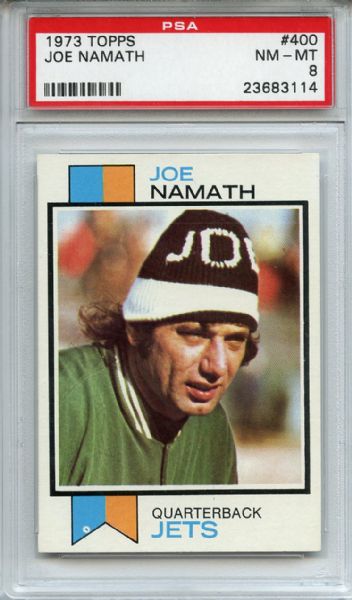 1973 Topps 400 Joe Namath PSA NM-MT 8
