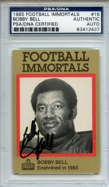Bobby Bell Signed 1985 Football Immortals Card PSA/DNA