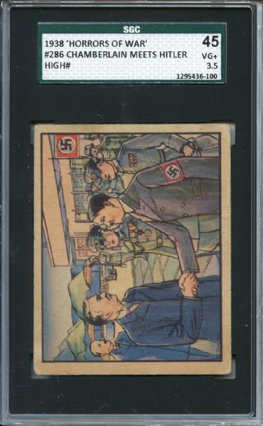 1938 Horrors of War 286 Chamberlain Meets Hitler SGC VG+ 45 / 3.5