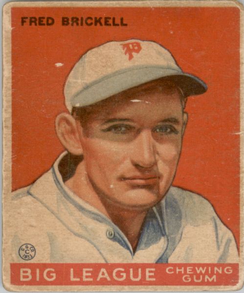 1933 Goudey 38 Fred Brickell RC VG #D254735
