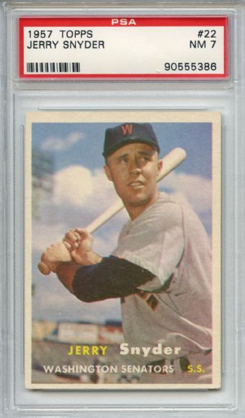 1957 Topps 22 Jerry Snyder PSA NM 7