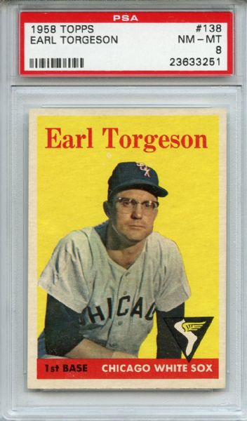 1958 Topps 138 Earl Torgeson PSA NM-MT 8